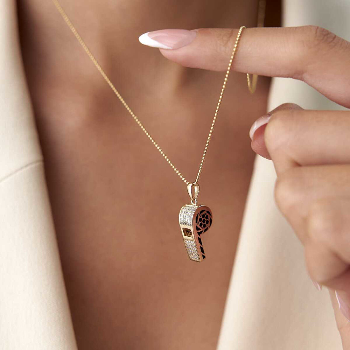 Taşlı Düdük Kolye