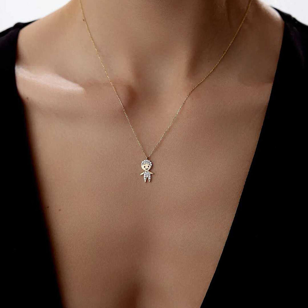 Taşlı Çocuk Kolye