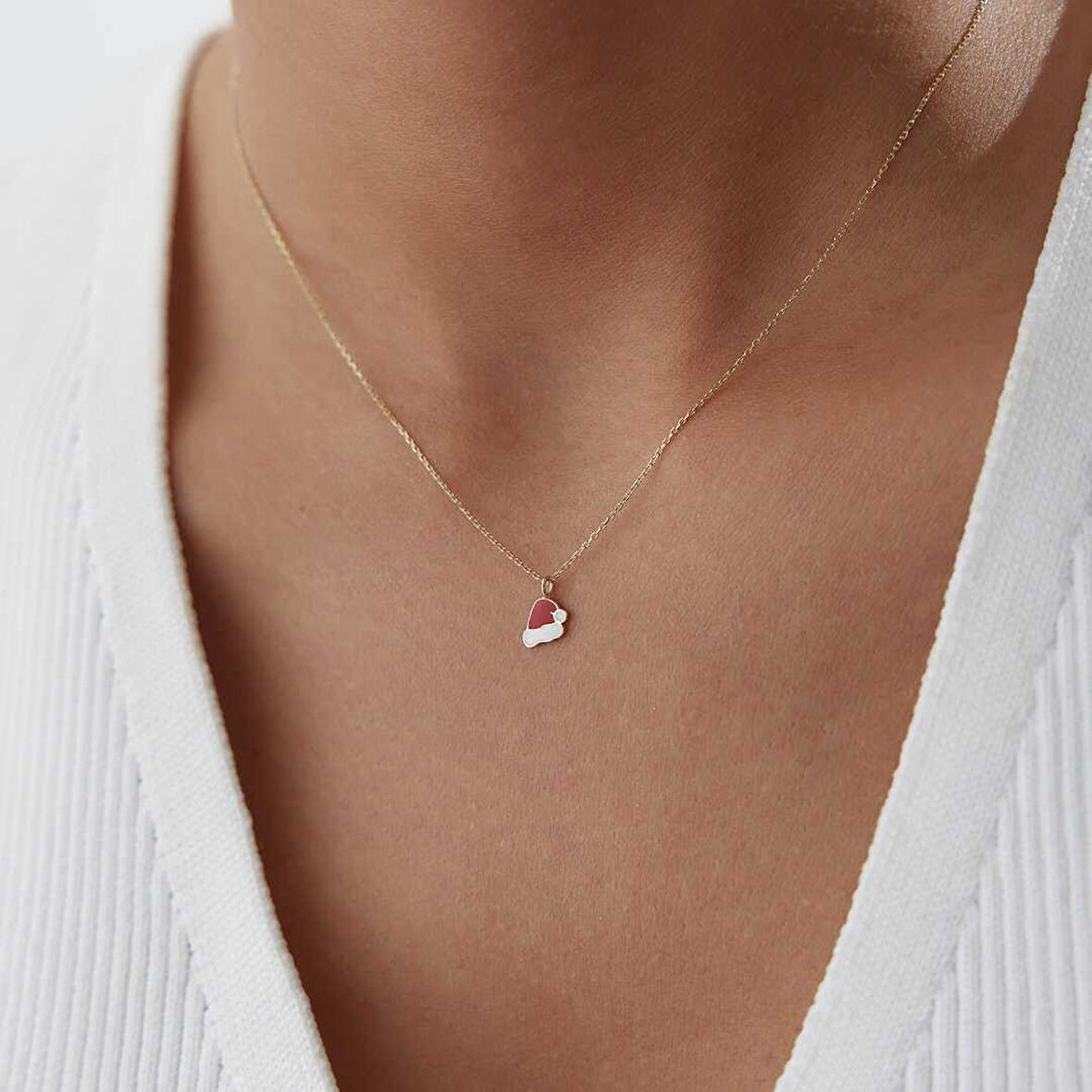 Noel Şapkası Kolye