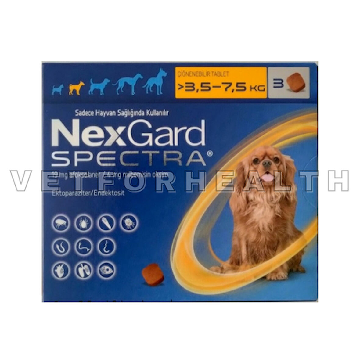 Nexgard Spectra 3.5-7.5 kg Köpekler İçin 1 Kutu SKT:07.25