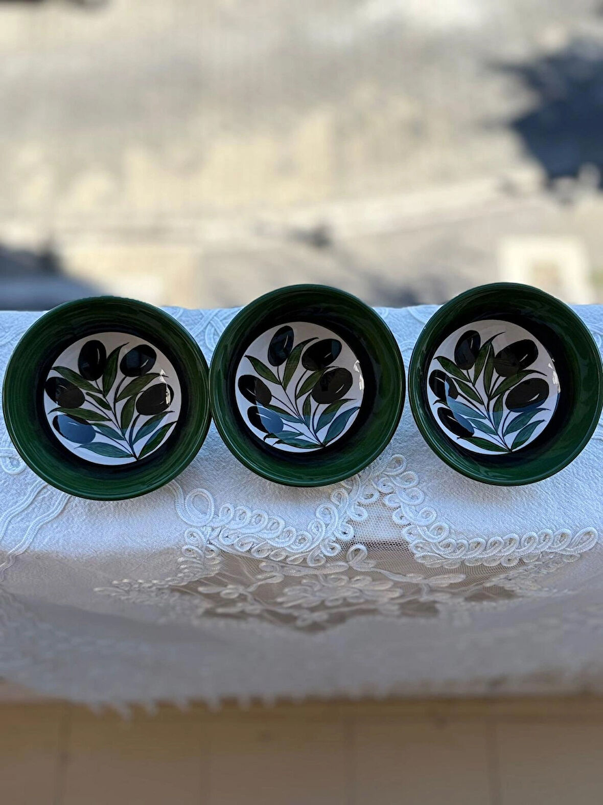 El Yapımı 13 cm Sosluk Çerezlik Reçellik Seramik Kase 