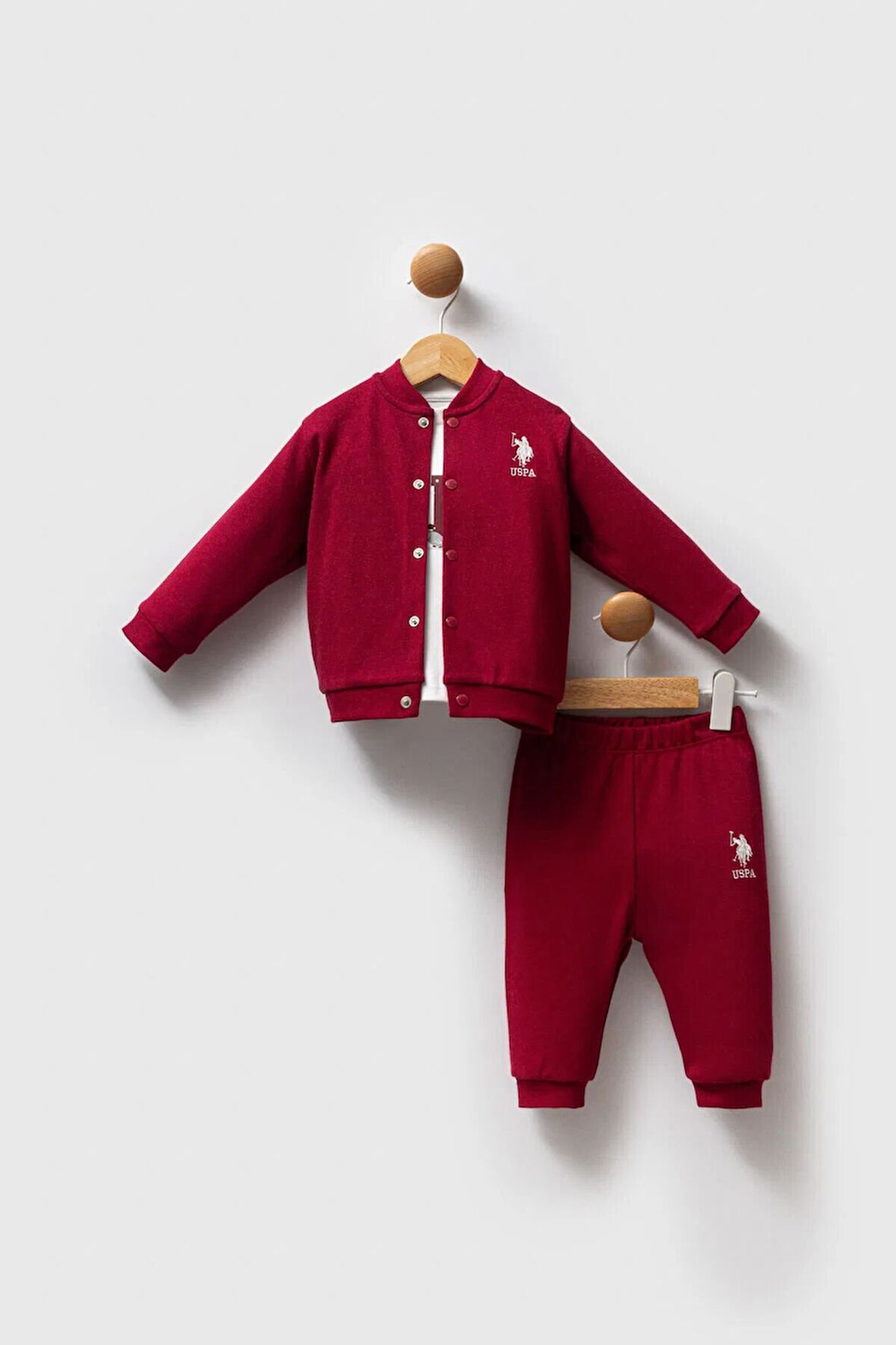 U.S. Polo Assn 3'lü Takım USB2533 Bordo