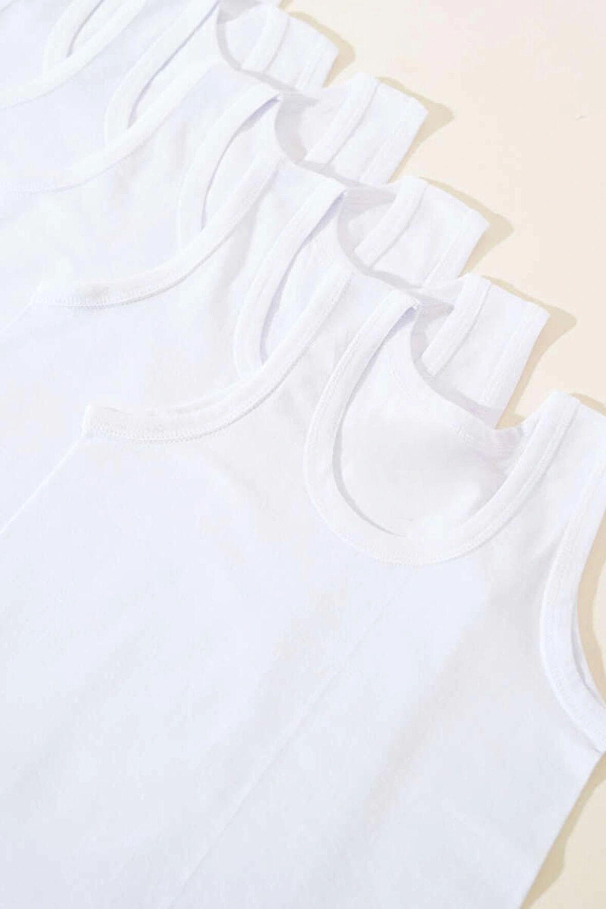 Erkek Çocuk Beyaz %100 Pamuklu Atlet 6 Adet