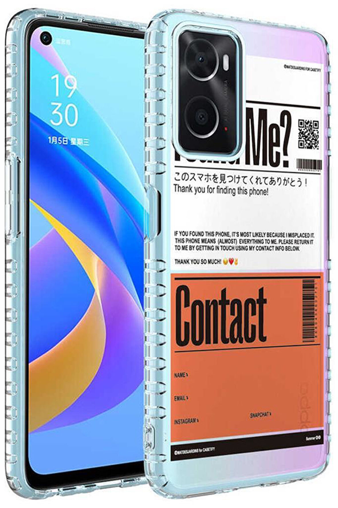 Oppo A96 4G Kılıf Airbag Kenarlı Renkli Desenli Elegans Silikon