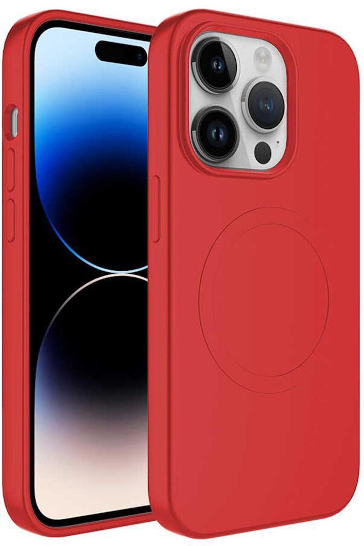 Apple iPhone 12 Pro Max Kılıf Magsafe Wireless Şarj Özellikli Pastel Renk Silikon Mat Kapak