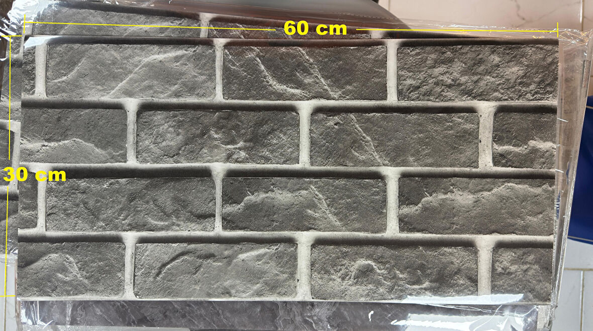 (6 Adet) Kendinden Yapışkanlı Dekoratif Esnek Köpük Beyaz Pvc Mermer Panel 60x30 (0,18 mkr)cm Mutfak Banyo WC