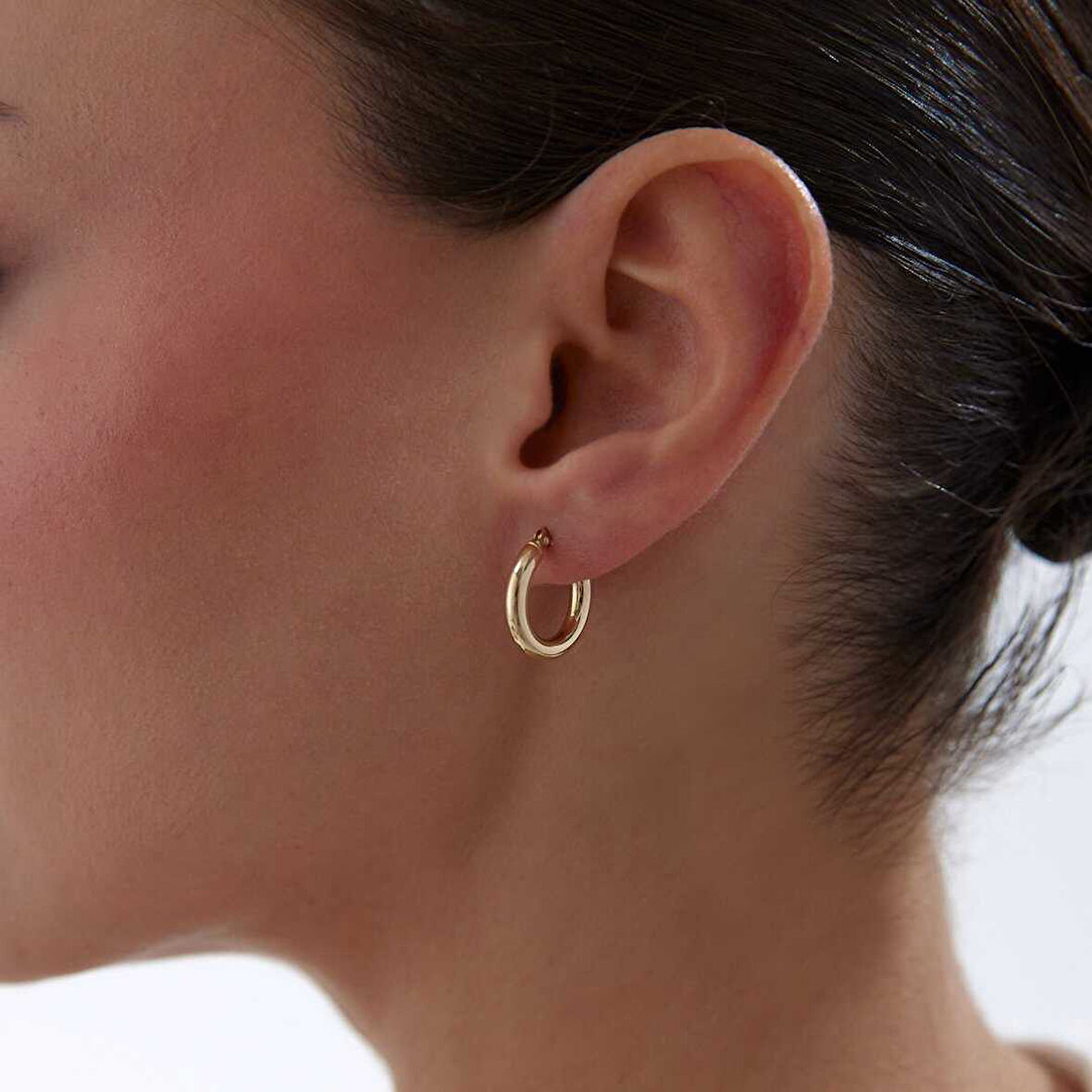 Small 3mm Oval Boru Halka Küpe