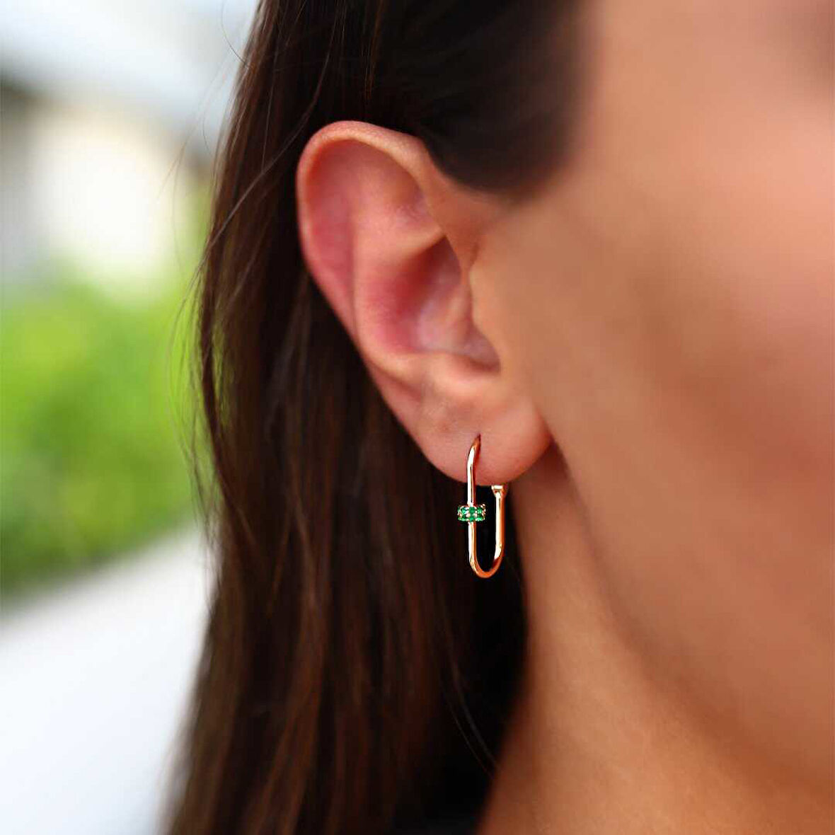 Mini Yeşil Ataç Küpe