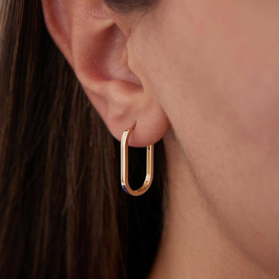 Oval Geniş Ataç Küpe