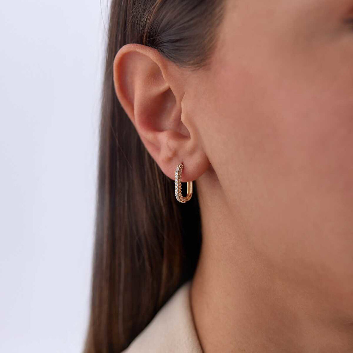 Taş Kaplamalı Ataç Küpe