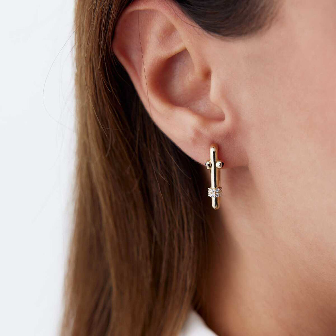 Safir Taşlı Ataç  Küpe