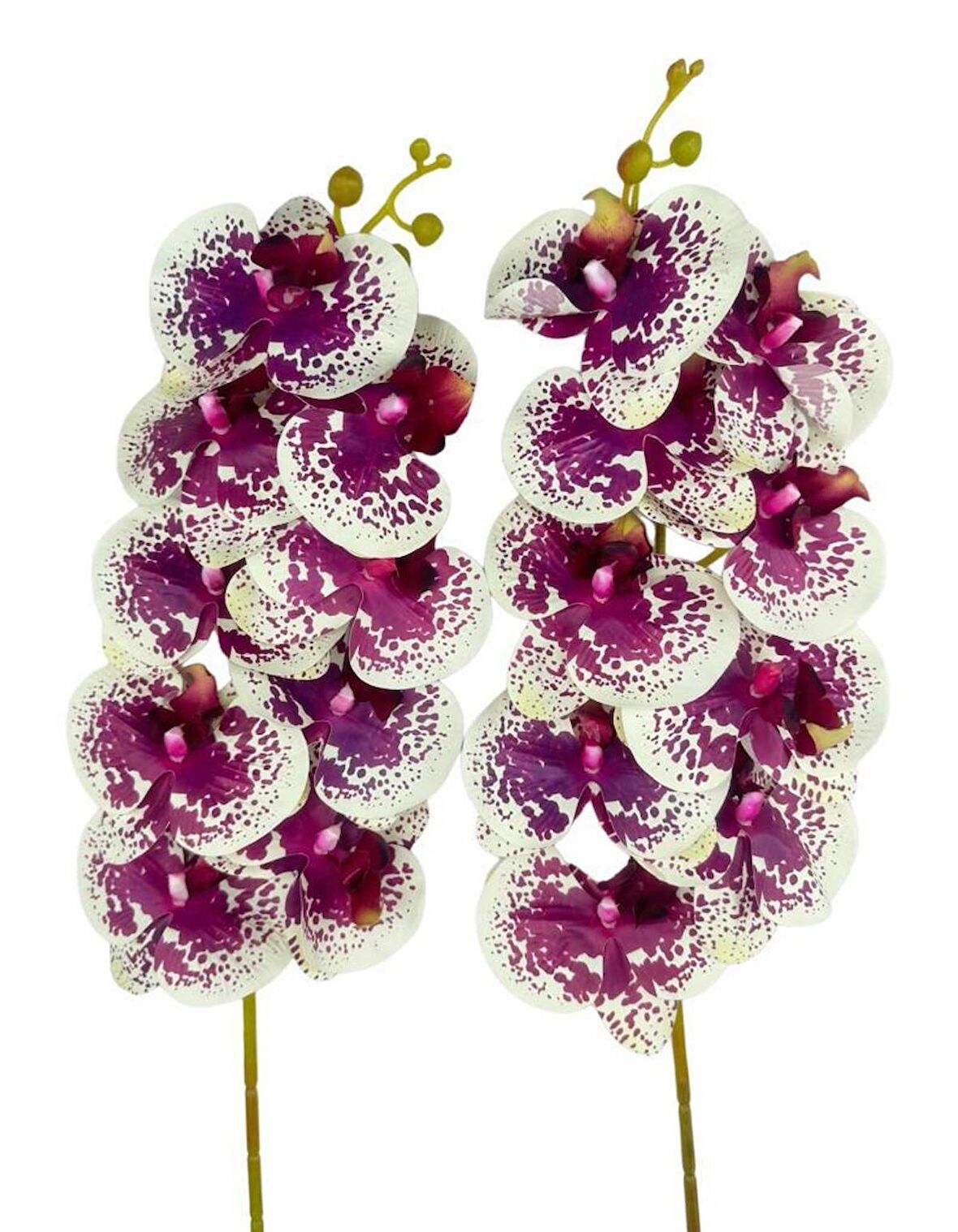 Yapay Çiçek Çilli Mor Islak Orkide Gerçeksi Doku Uzun Dal 90 cm