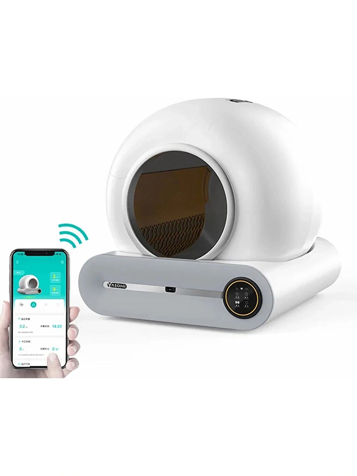 Yasomi Smart Cat Cleaner 65L Hacim 9L Kapasiteli ve Wifi Uygulama Bağlantılı Kedi Tuvaleti