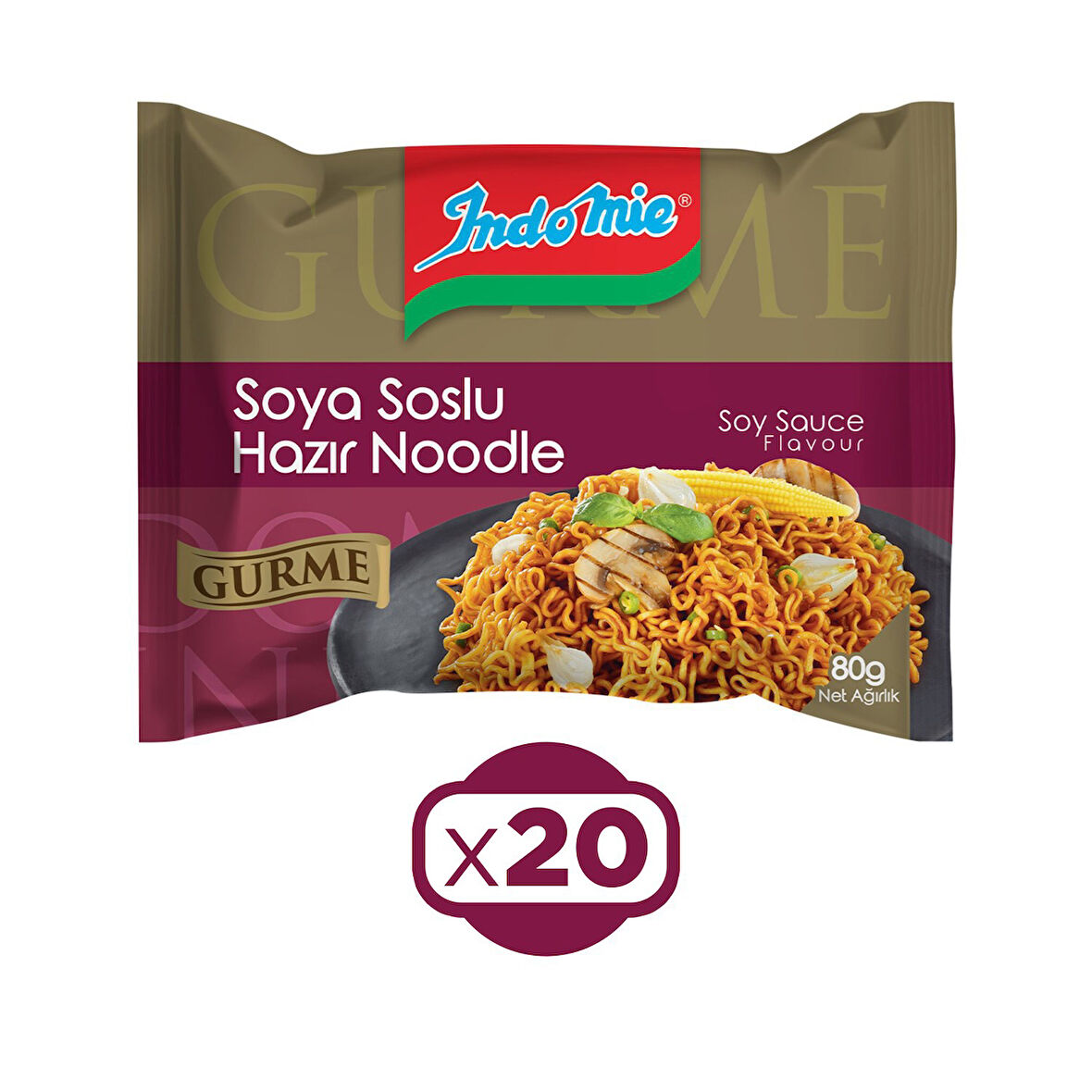 Indomie Noodle Gurme Soya Soslu 80 gr x 20 Adet