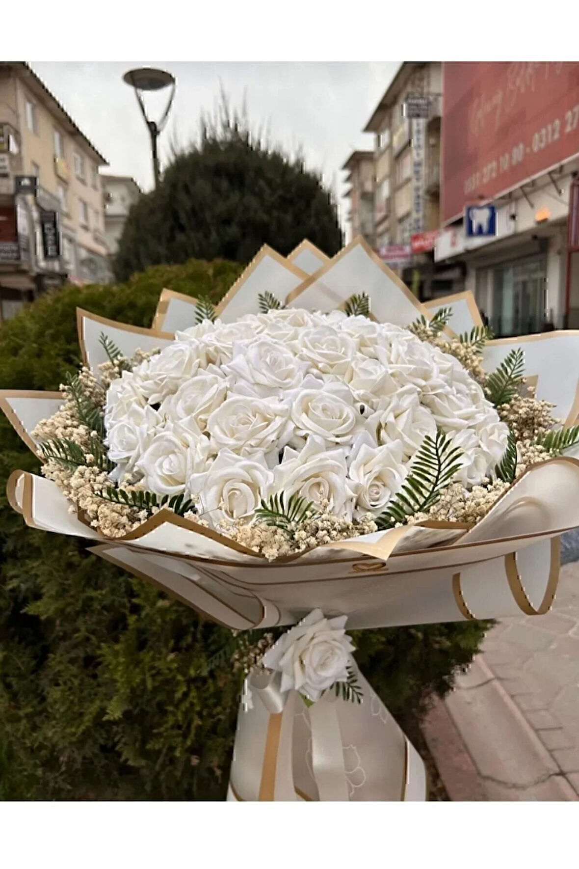 41 gül beyaz isteme cicegi gelin buketi söz çiçeği