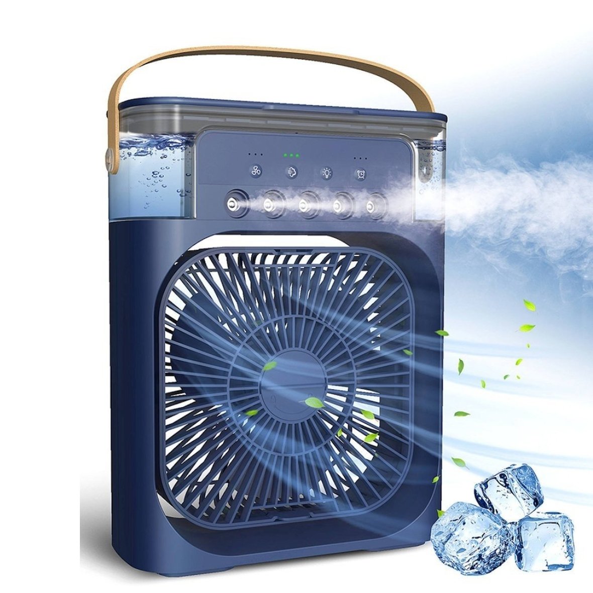 Type-C Girişli Masaüstü Mini Klima Gece Lambalı Buharlı Hava Soğutucu Vantilatör 3 Kademeli Taşinabilir Soğutucu 600 Ml