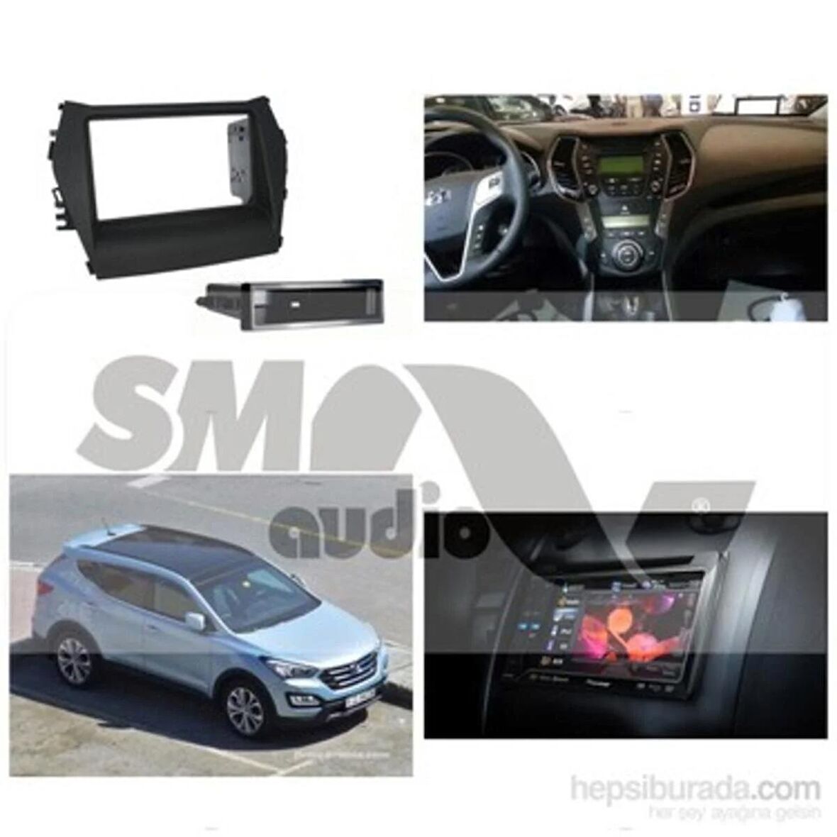 HYUNDAi SANTAFE-2013-2016-9''-MULTİMEDYA ÇERÇEVESİ-DİREKSİYON UYUMLU-SOKETLİ-TEKNİK DESTEKLİ