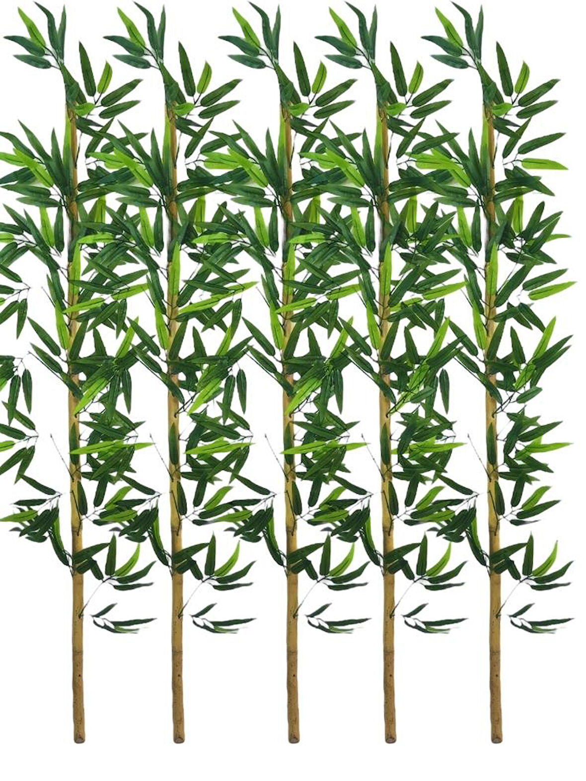 5li Set Yapay Bambu Sopası 14 Yapraklı 130cm Yapay Çiçek Bambu Duvarı Separatör Çiçeği Yapay Çiçek