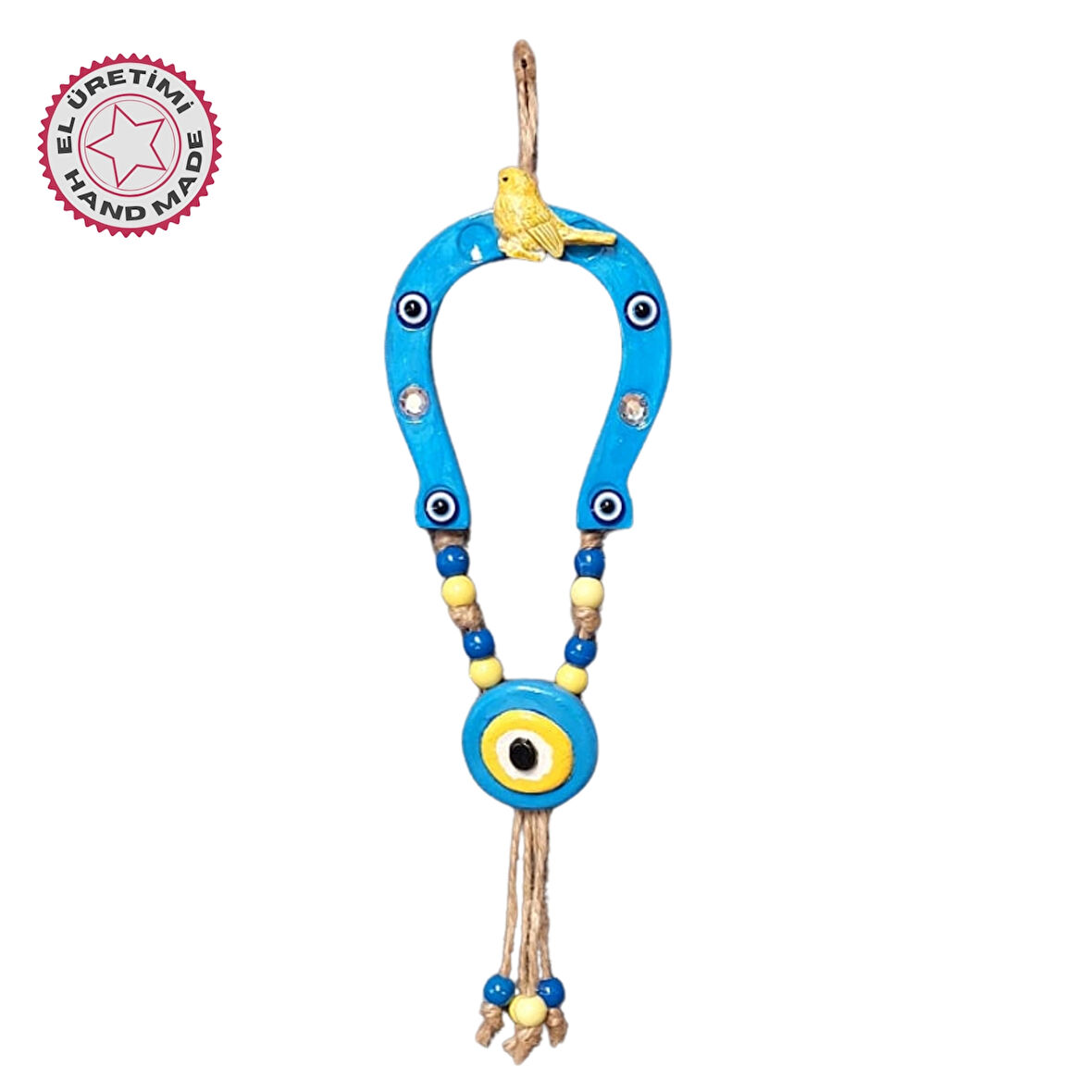 Uretti - Fatma 4830 1423 El Yapımı Taş Tozu At Nalı Nazarlık