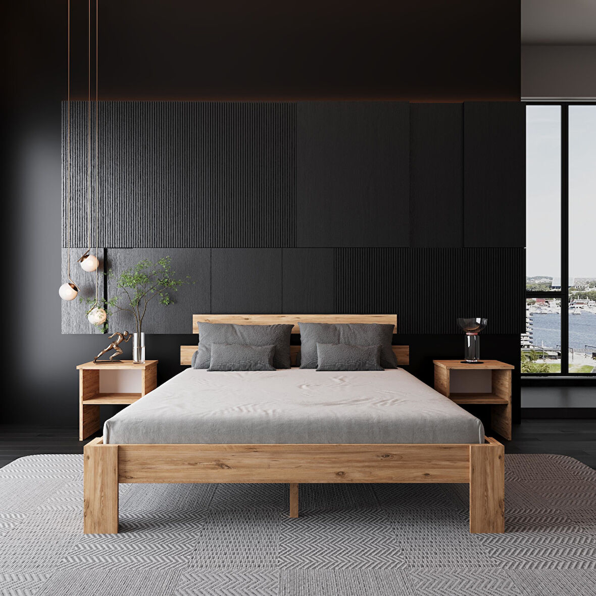 Lotus Atlantik Mdf Set Karyola |Tek Ve Çift Kişilik Yatak Uyumlu, Kolay Kurulum 