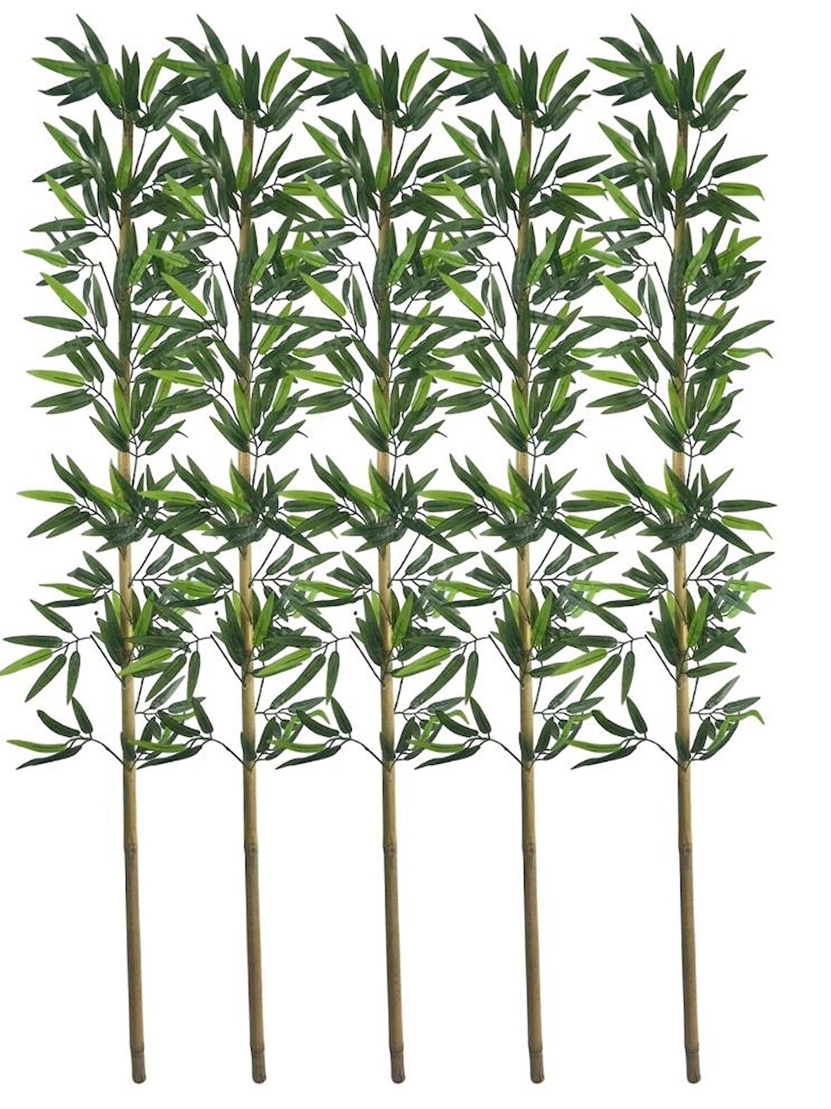 5li Set Yapay Bambu Sopası 17 Yapraklı 160cm Yapay Çiçek Bambu Duvarı Separatör Çiçeği Yapay Çiçek