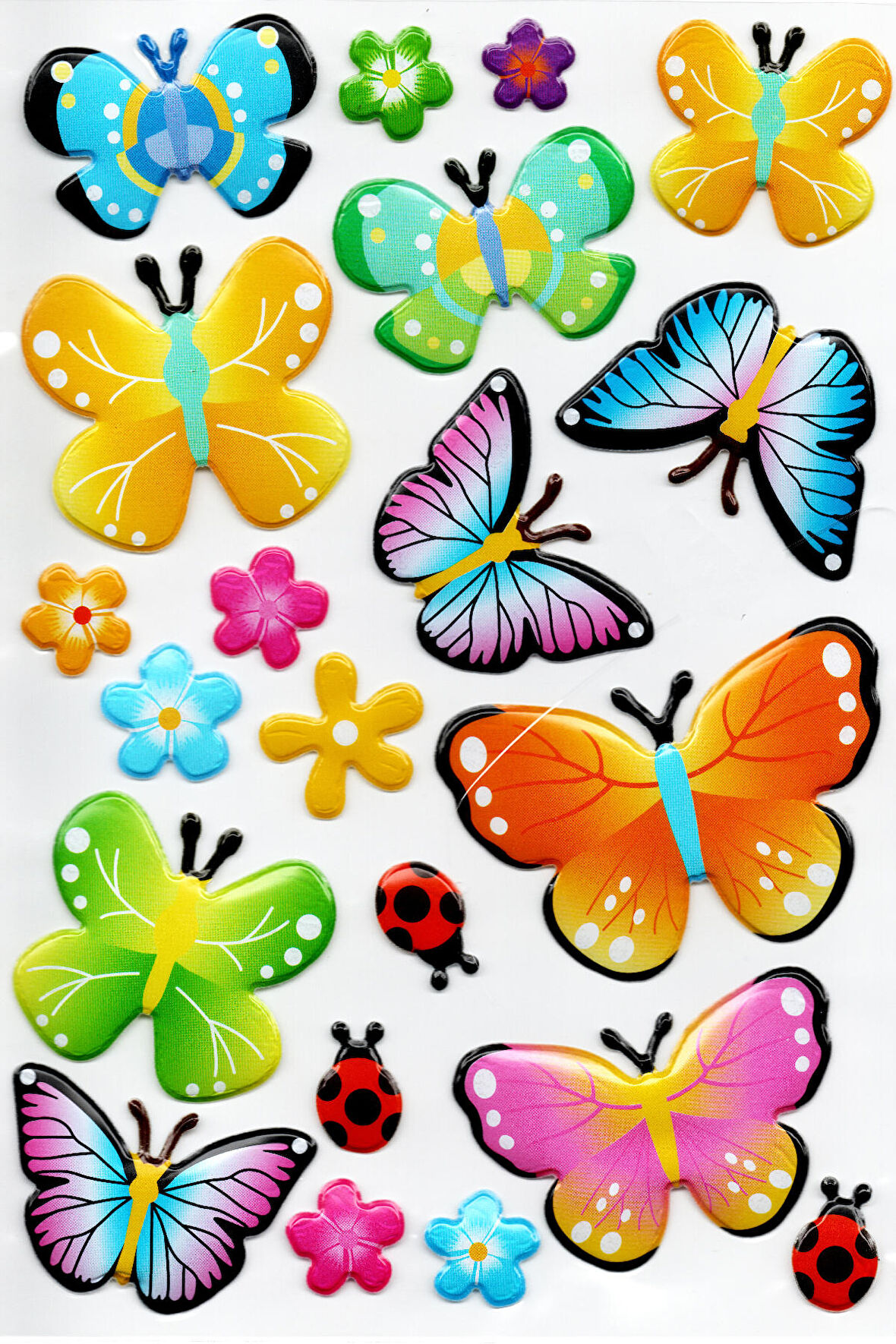 Sticker Kabartmalı A4 boyutunda Stiker Defter, planlayıcı etiket, (Lim053) - Kelebek