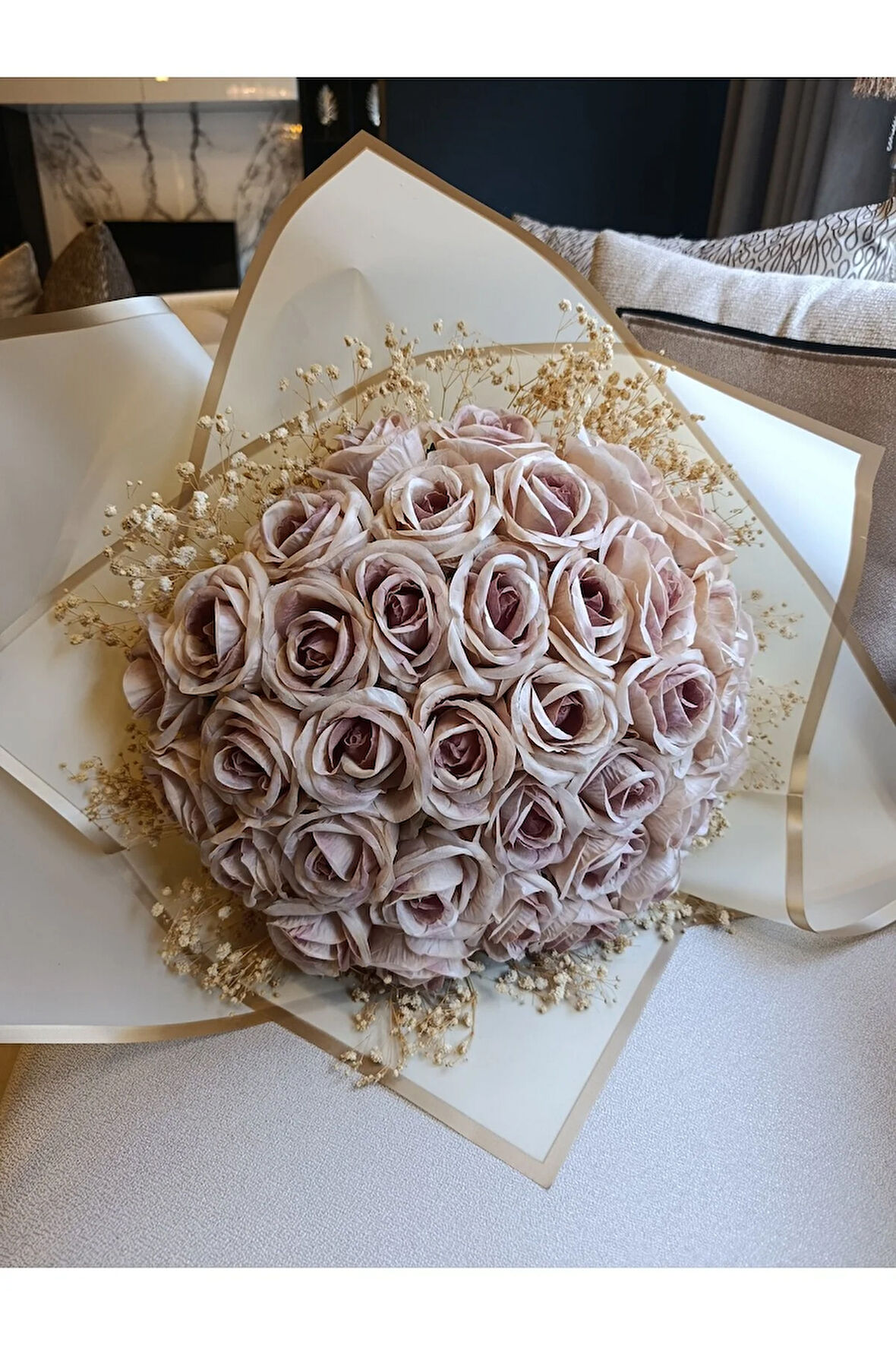 Krem kahve bej isteme çiçeği Gelin istem söz nişan hediyelik