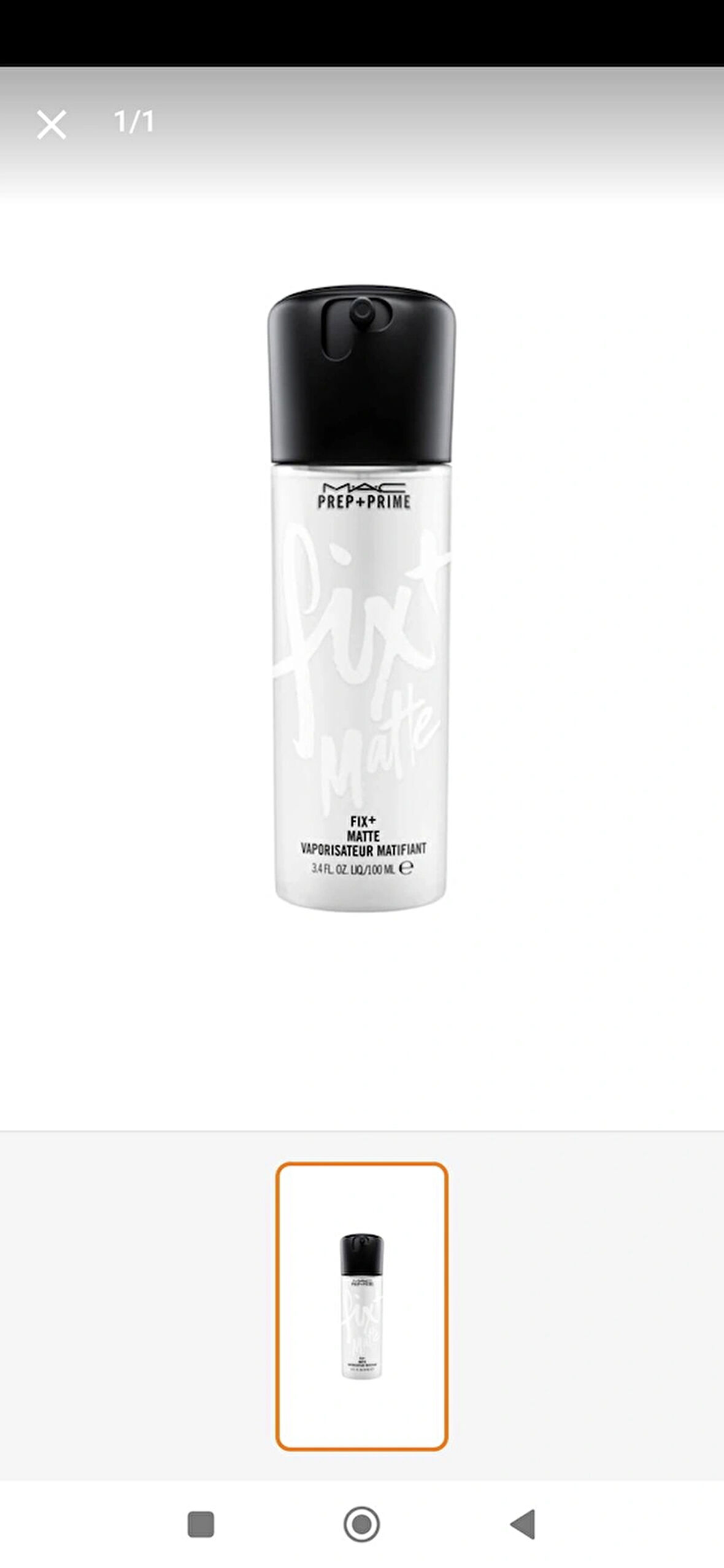 Mac prep+prime fix+ mattifying mist 100ml