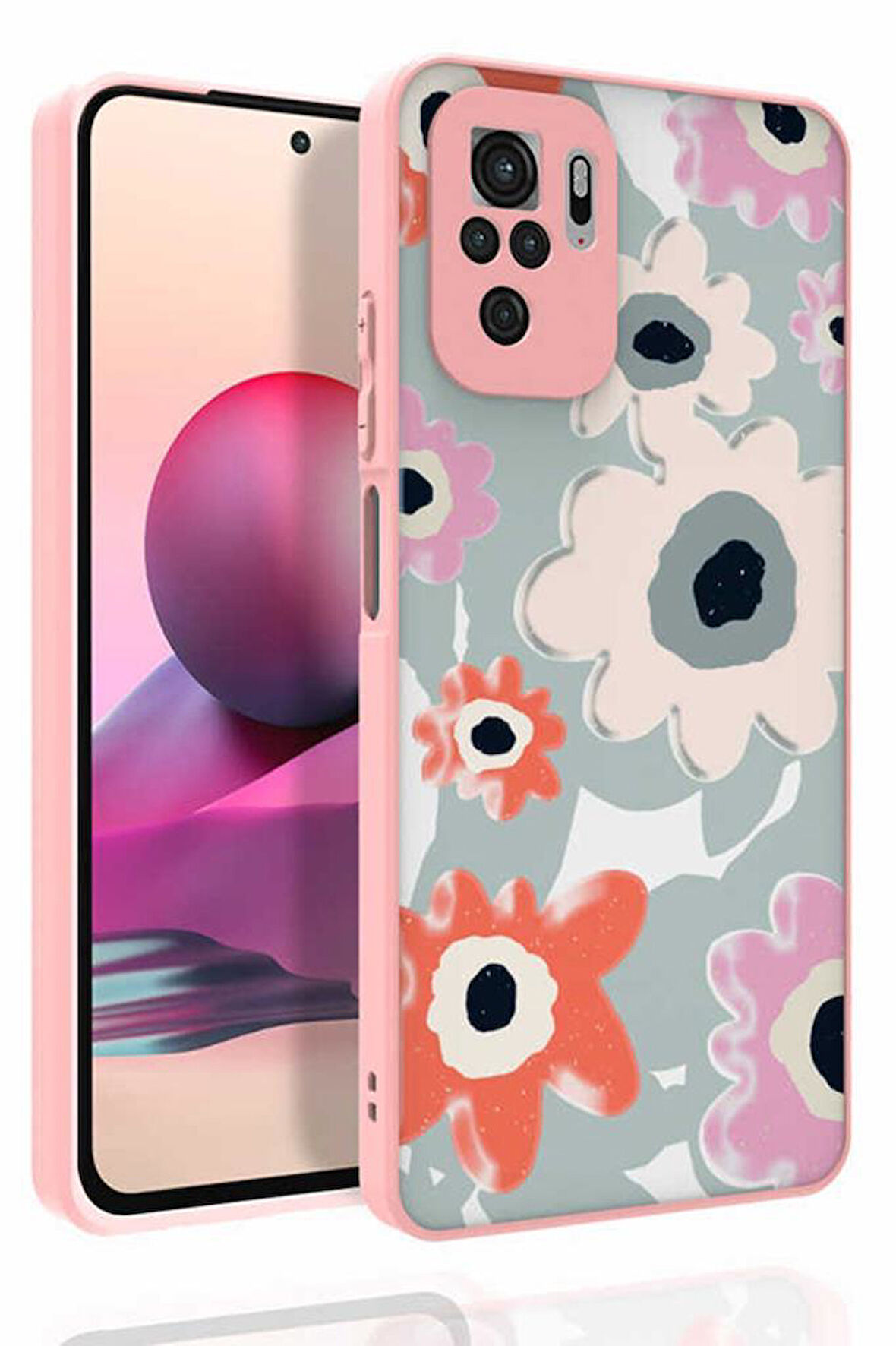 Xiaomi Redmi Note 10 Kılıf Desenli Kamera Korumalı Nora Silikon Kapak