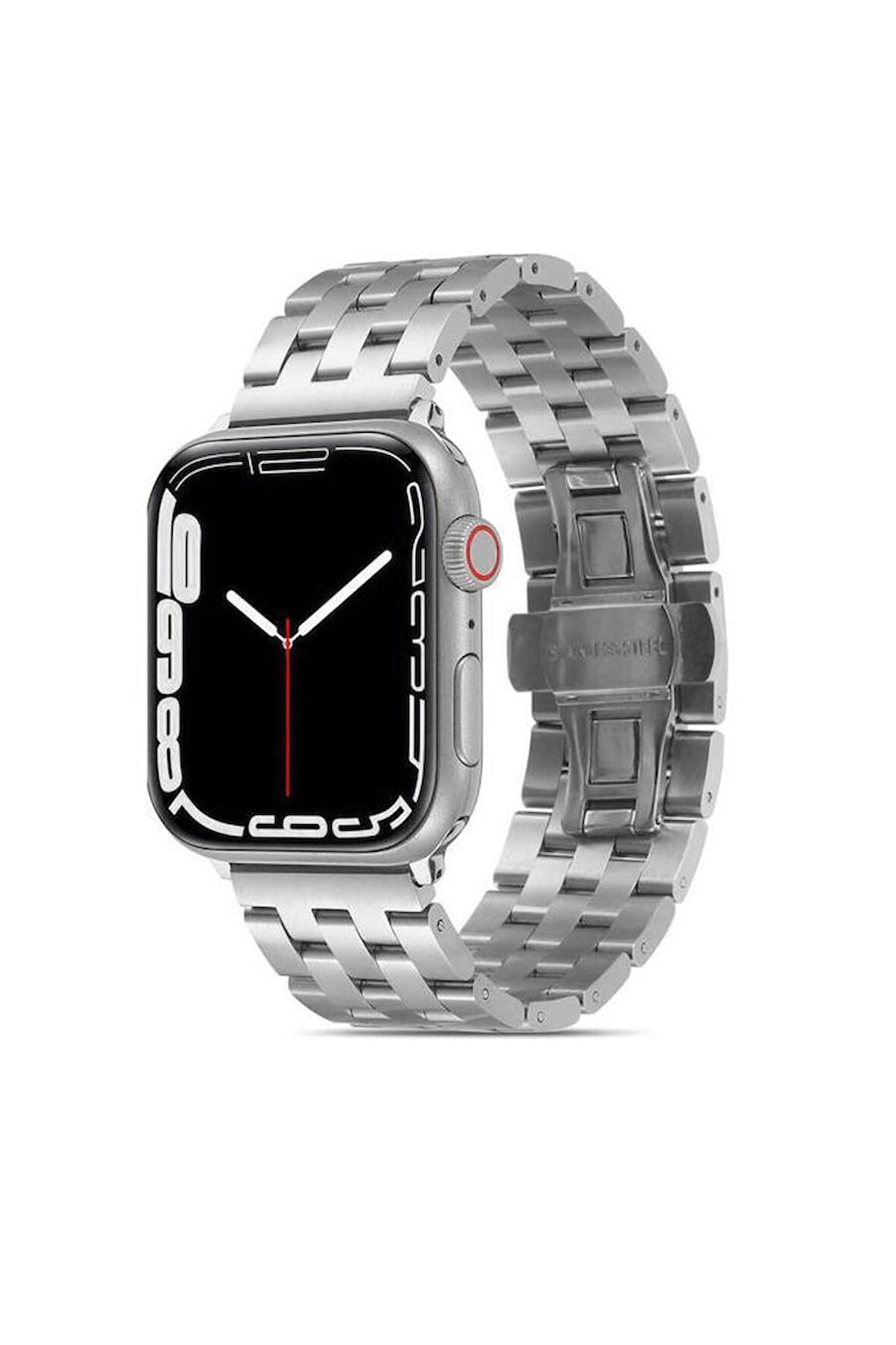 Apple Watch Uyumlu Ultra 49mm Metal Klipsli Lüx Kordon 