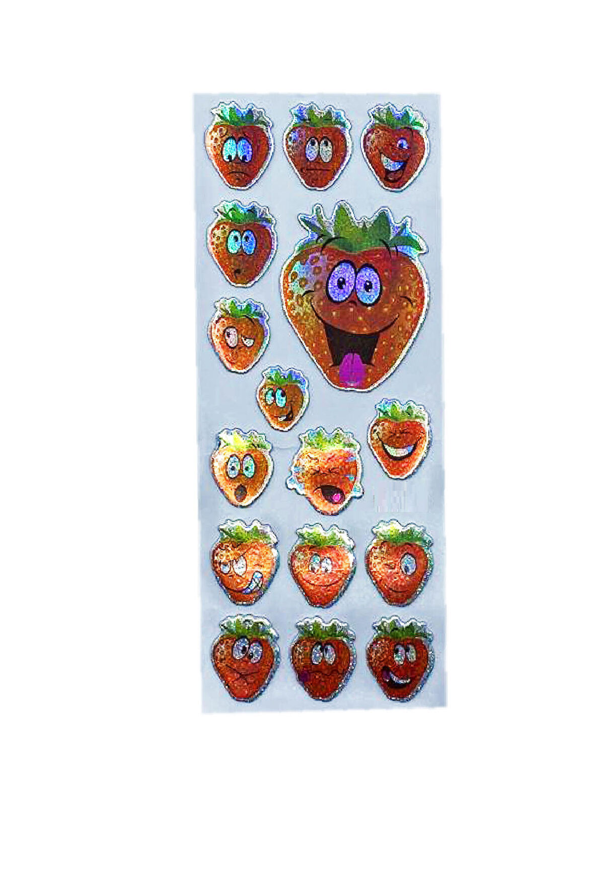 Sticker Kabartmalı Stiker Defter, Planlayıcı Etiket Çilek (cb354) 16x7 cm