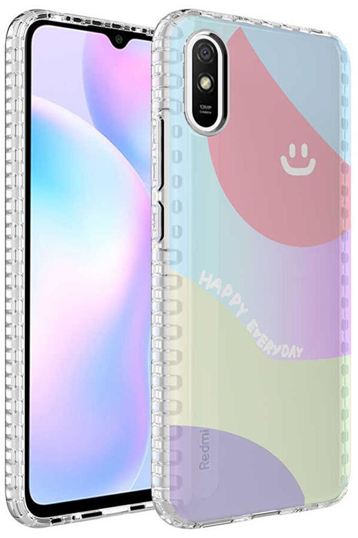 Xiaomi Redmi 9A Kılıf Airbag Kenarlı Renkli Desenli Elegans