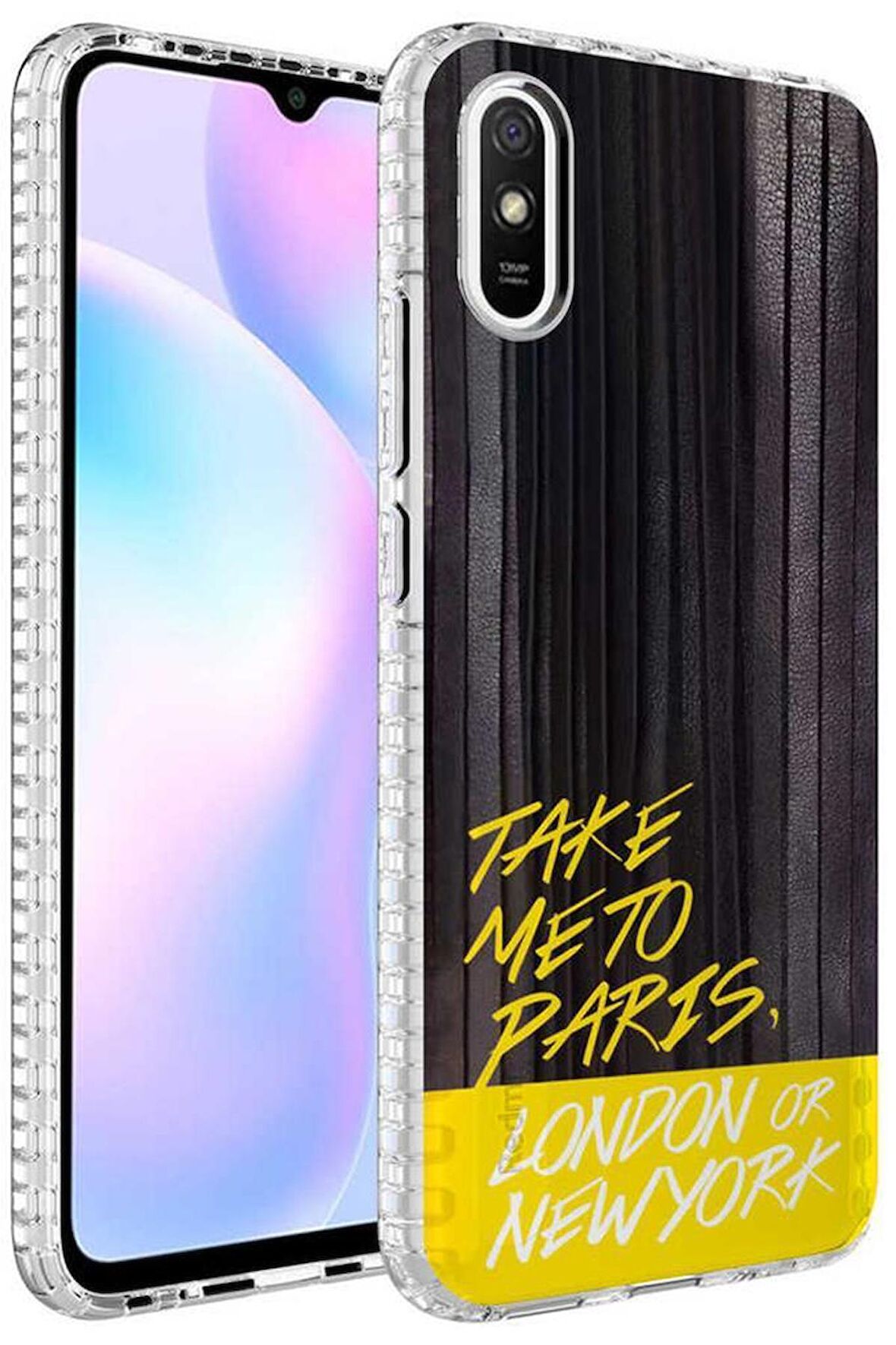 Xiaomi Redmi 9A Kılıf Airbag Kenarlı Renkli Desenli Elegans