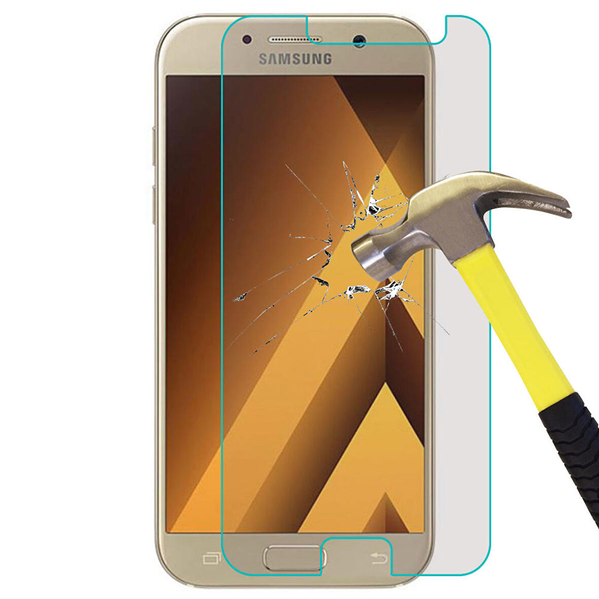 Samsung Galaxy A7 2017 Temperli Kırılmaz Cam Ekran Koruyucu