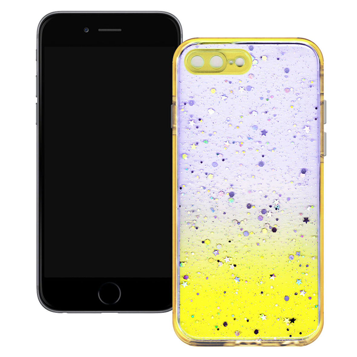 Apple Iphone 7/8 Plus Simli Şeffaf Sert Slikon Kılıf