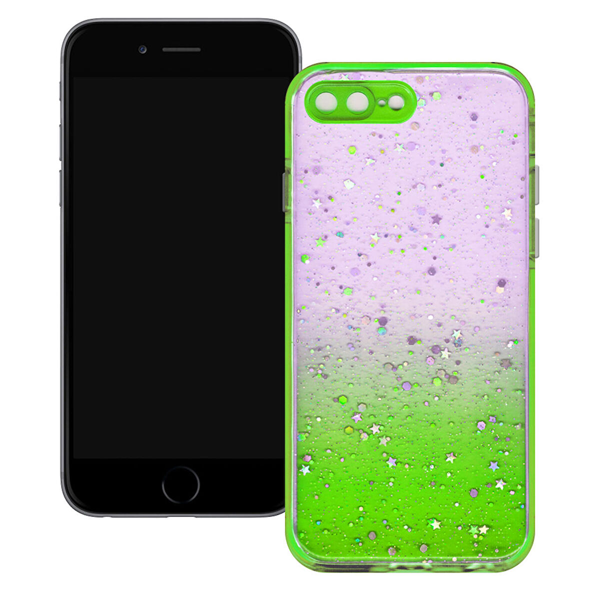Apple Iphone 7/8 Plus Simli Şeffaf Sert Slikon Kılıf