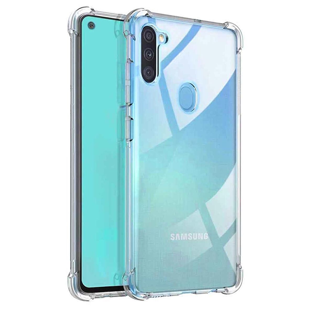 Samsung Galaxy M11 Shock Absorbing Darbe Emicili Şeffaf Silikon Kılıf