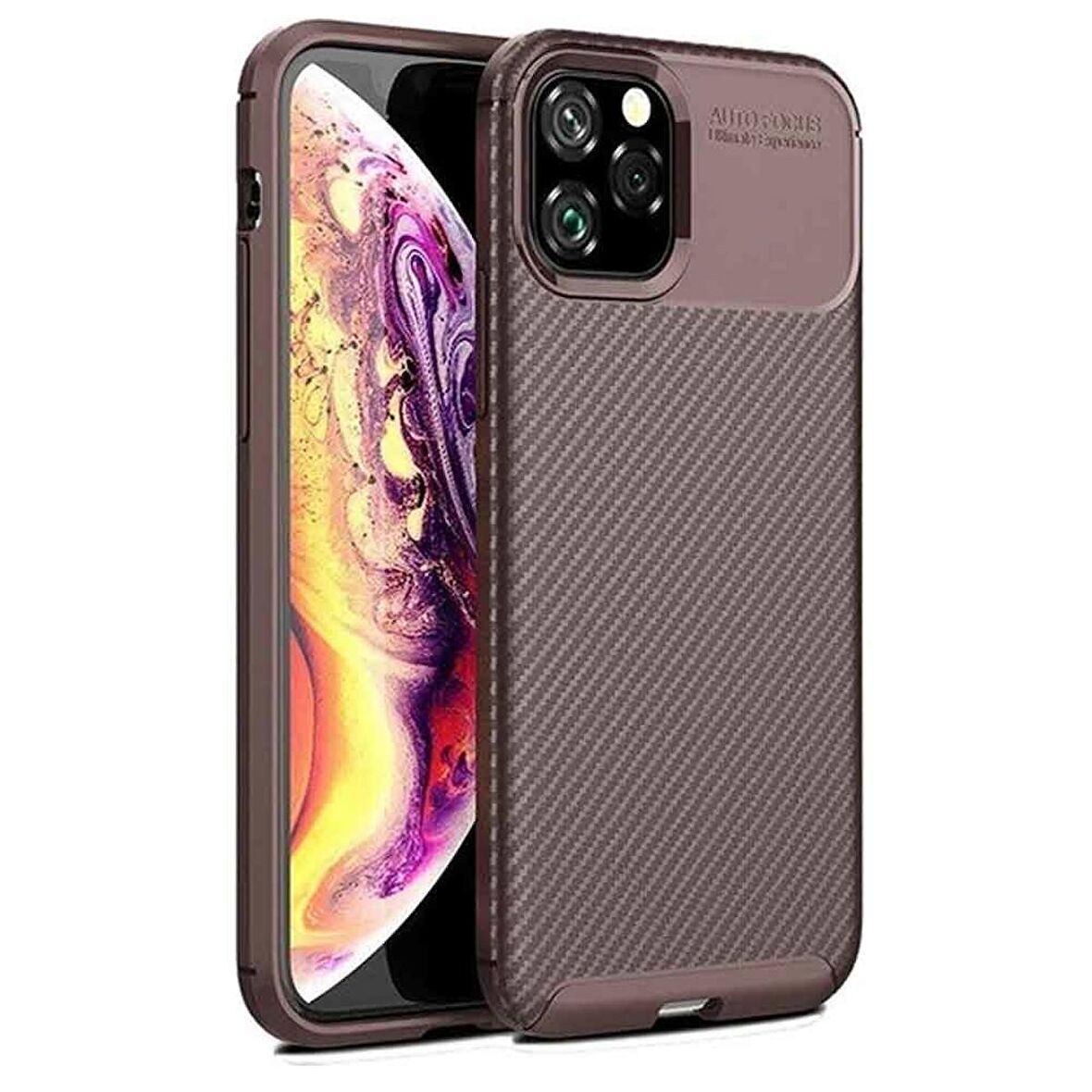 Apple Iphone 12 Pro Max Karbon Desenli Negro Silikon Kılıf