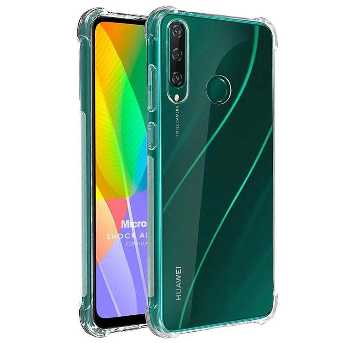 Huawei Y6P Shock Absorbing Darbe Emicili Şeffaf Silikon Kılıf