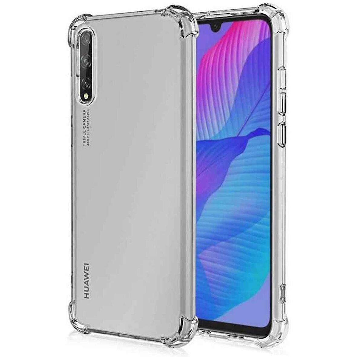 Huawei Y8P Shock Absorbing Darbe Emicili Şeffaf Silikon Kılıf