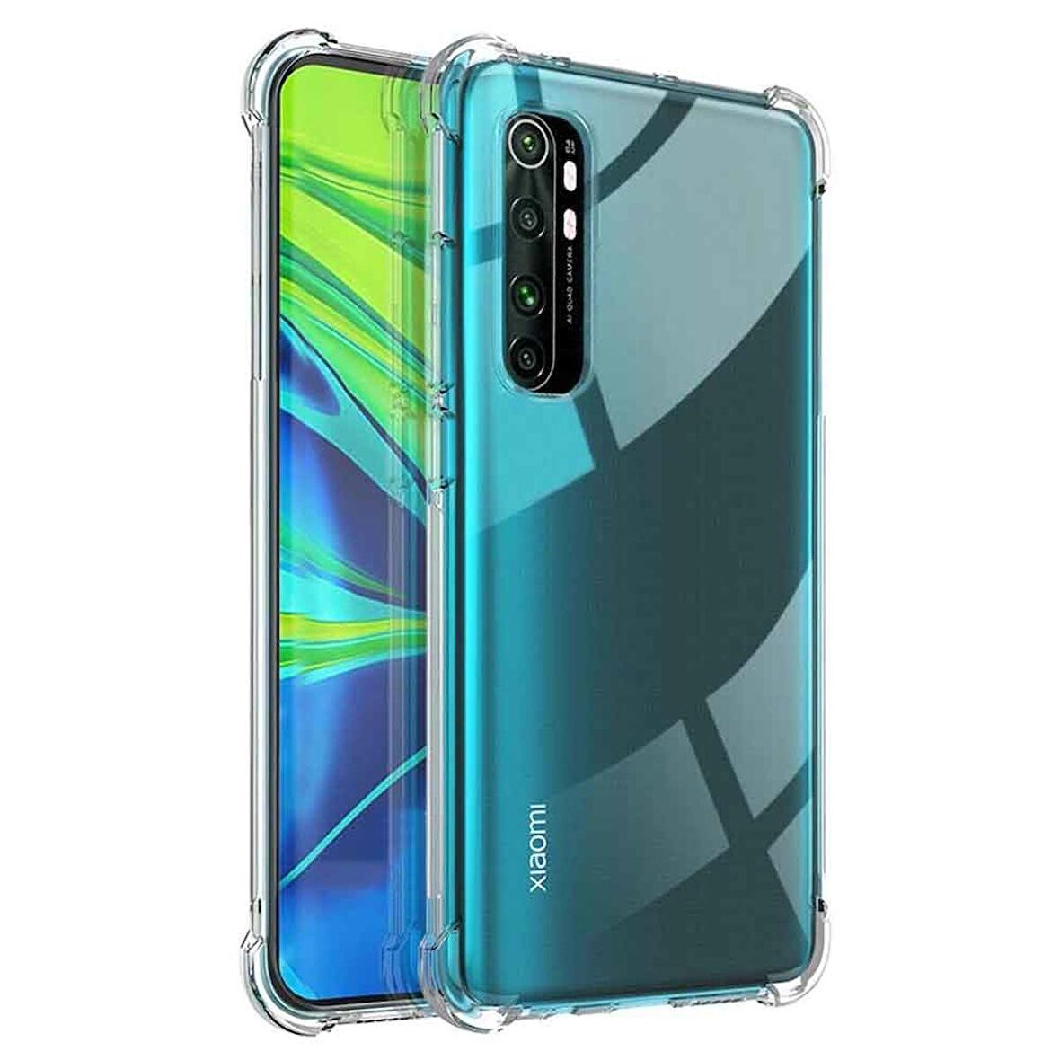 Xiaomi Mi Note 10 Lite Shock Absorbing Darbe Emicili Şeffaf Silikon Kılıf