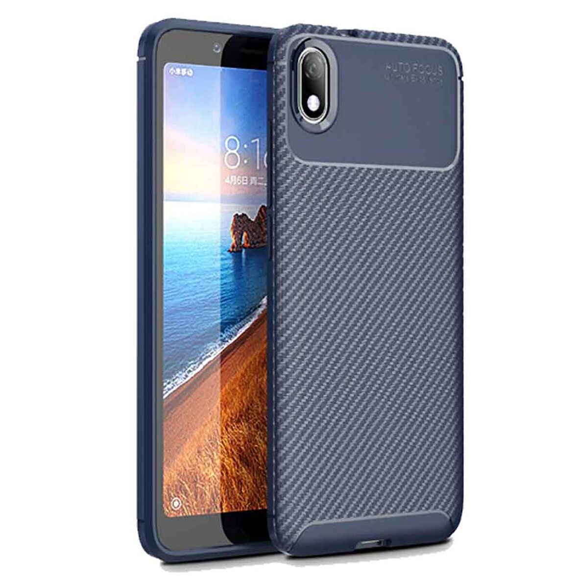 Xiaomi Redmi 7A Karbon Desenli Negro Silikon Kılıf