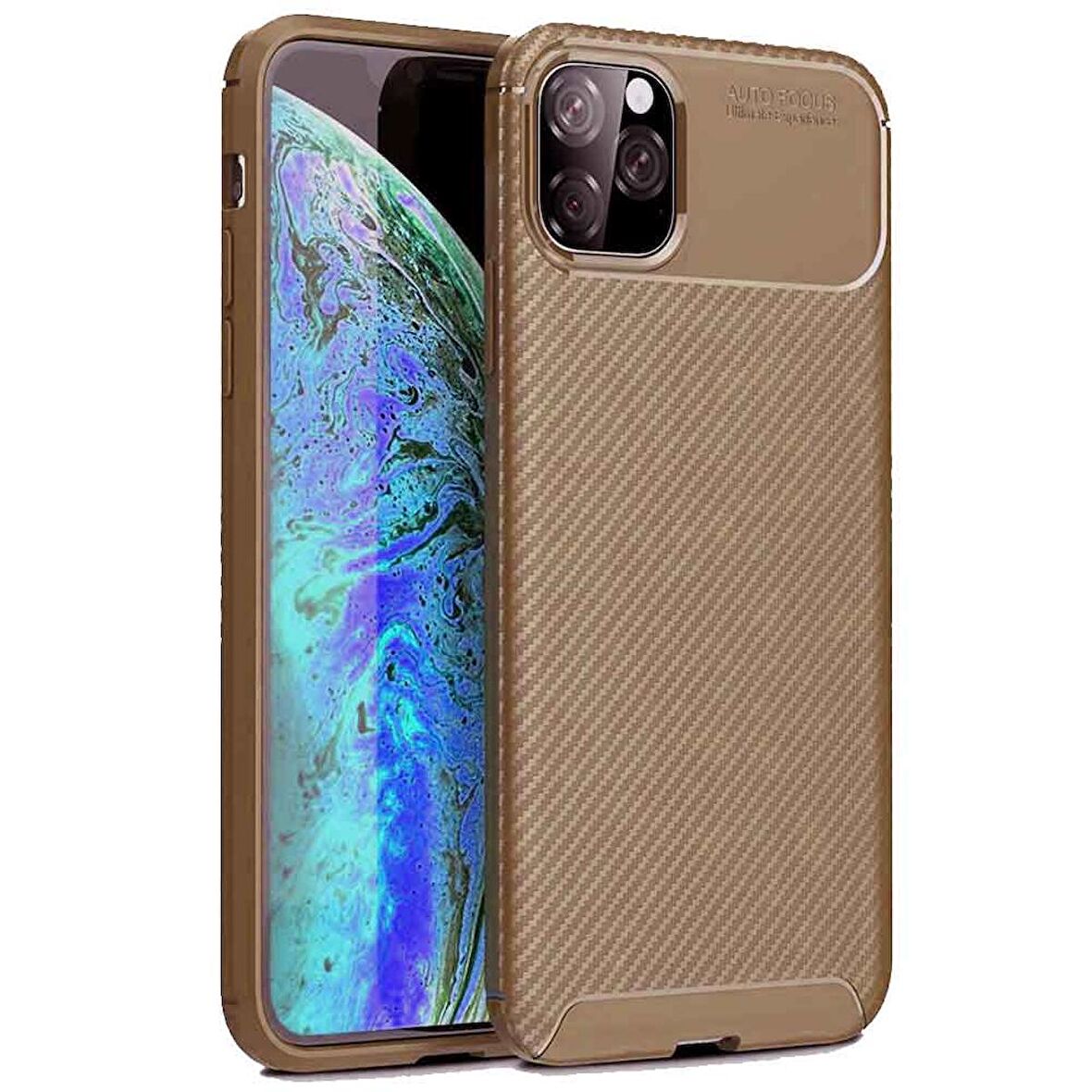 Apple Iphone 11 Pro Karbon Desenli Negro Silikon Kılıf