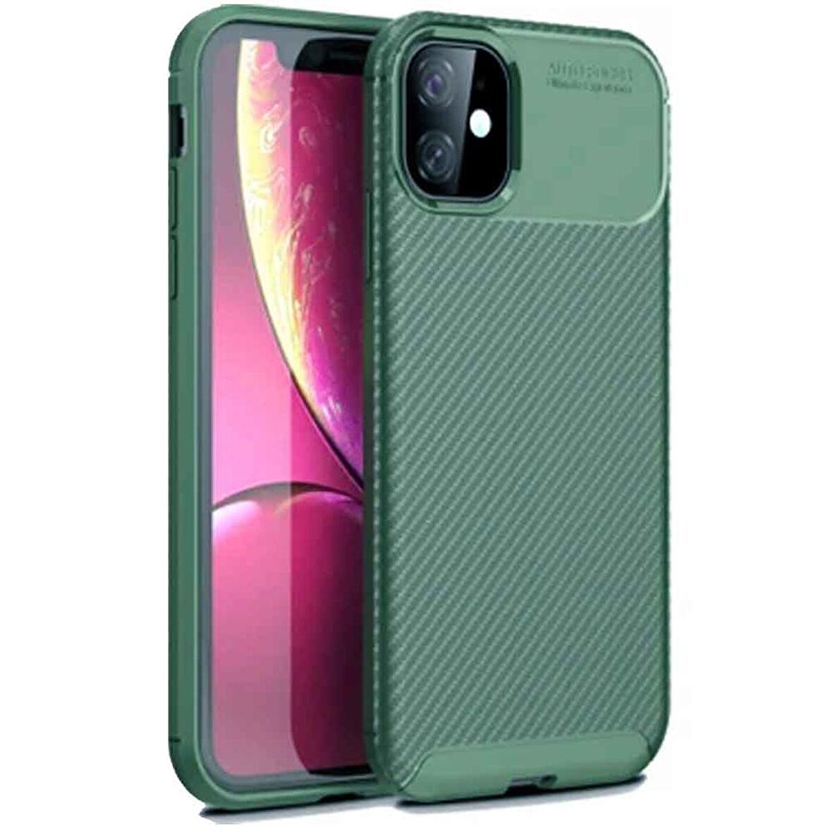 Apple Iphone 11 Pro Karbon Desenli Negro Silikon Kılıf