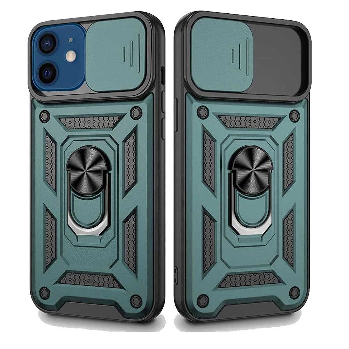 Apple iPhone 12 Uyumlu Kızaklı Kamera Korumalı Tank Kılıf