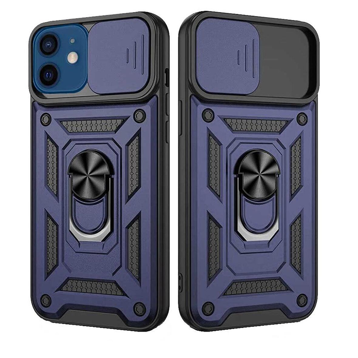 Apple iPhone 12 Mini Uyumlu Kızaklı Kamera Korumalı Tank Kılıf