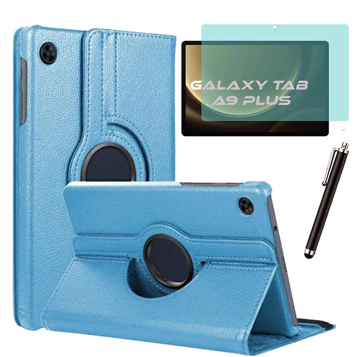 Samsung Galaxy Tab A9 Plus Kılıf Ekran Koruyucu Kalem Set