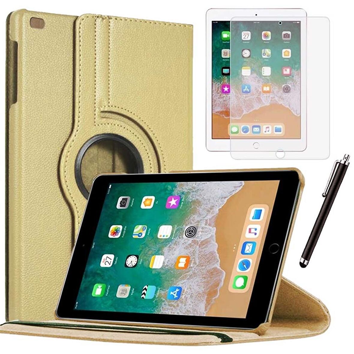 Apple iPad 5 Nesil / 6 Nesil Kılıf Ekran Koruyucu Ve Kalem Set