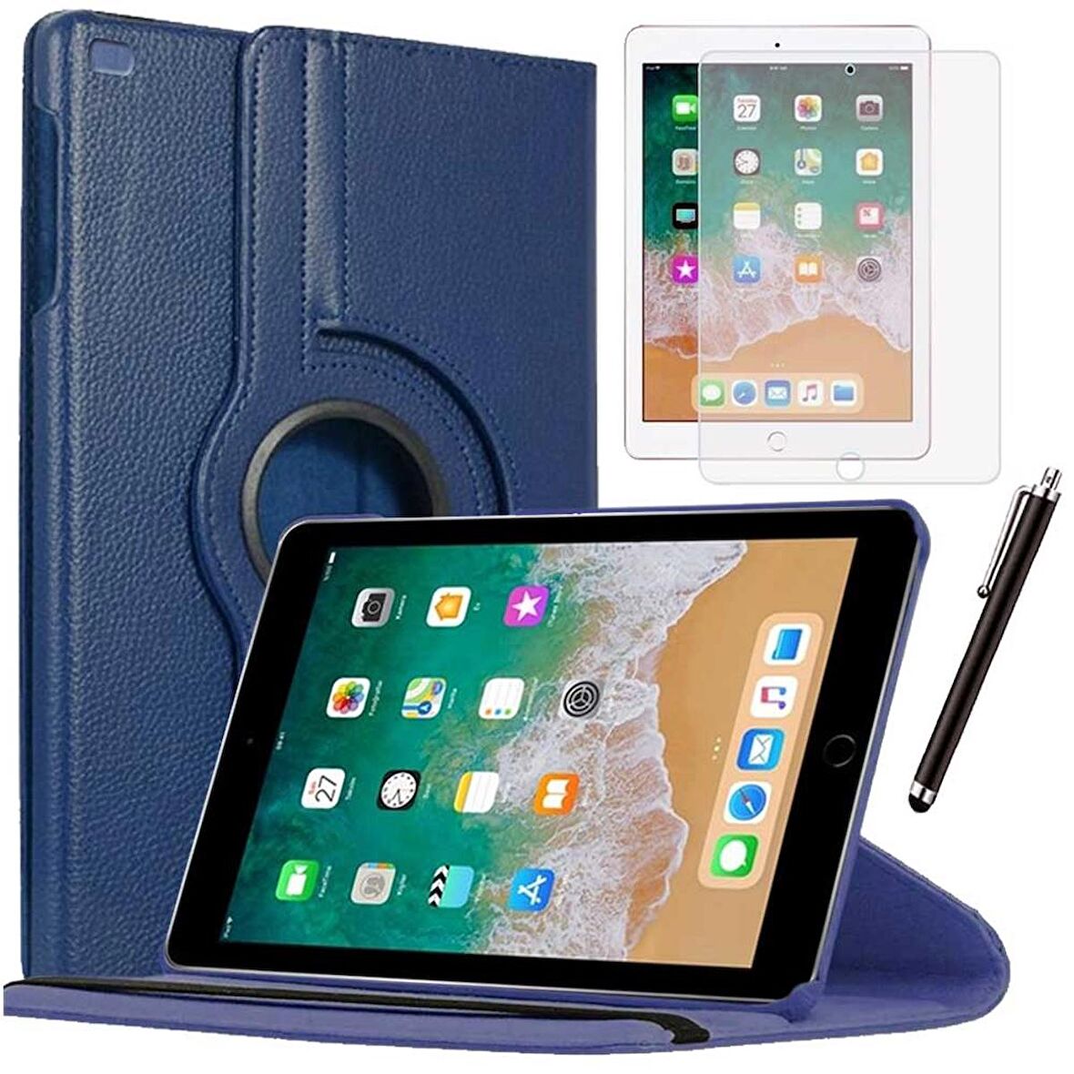 Apple iPad 5 Nesil / 6 Nesil Kılıf Ekran Koruyucu Ve Kalem Set