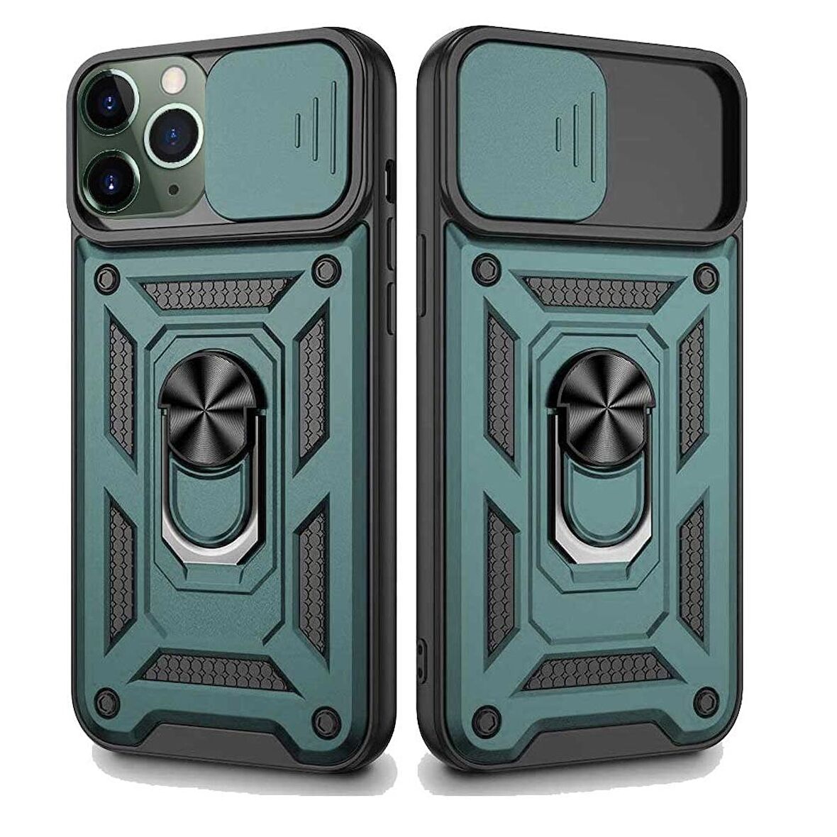 Apple iPhone 11 Pro Max Uyumlu Kızaklı Kamera Korumalı Tank Kılıf